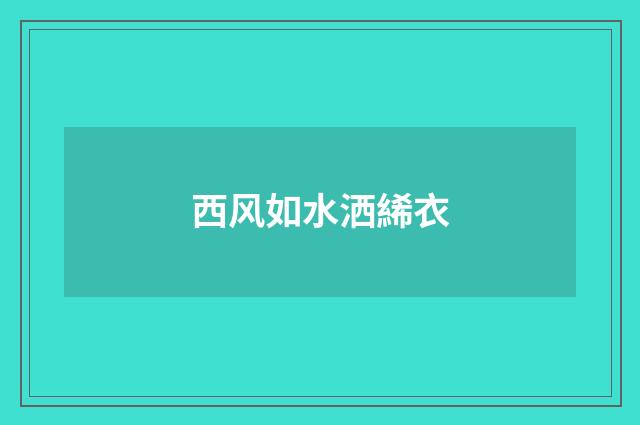 西风如水洒絺衣