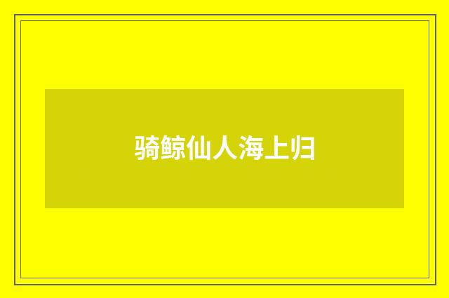 骑鲸仙人海上归