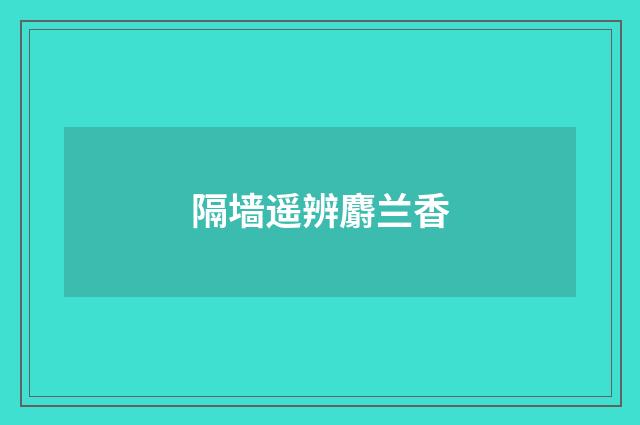 隔墙遥辨麝兰香