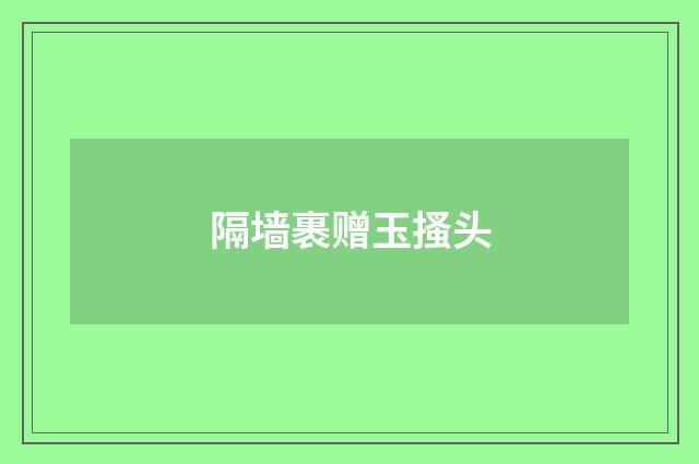 隔墙裹赠玉搔头