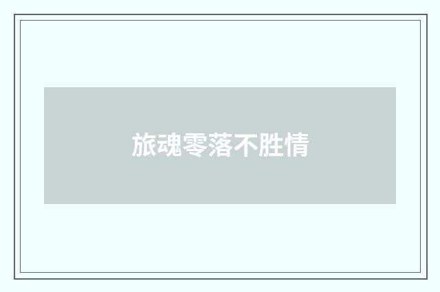旅魂零落不胜情