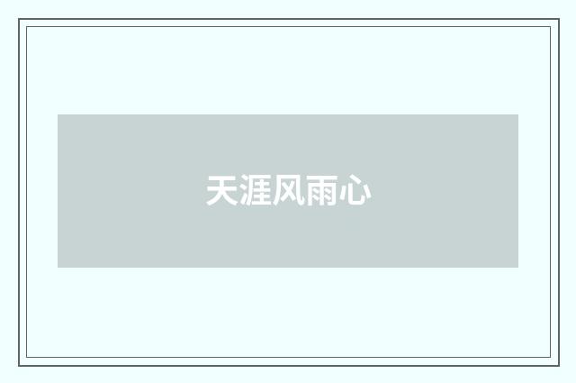 天涯风雨心