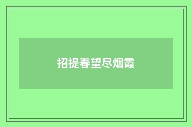 招提春望尽烟霞