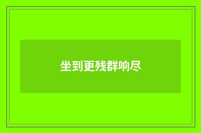坐到更残群响尽