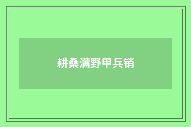 耕桑满野甲兵销