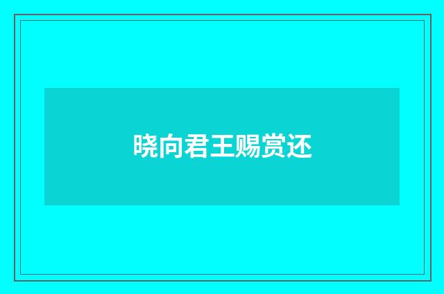 晓向君王赐赏还