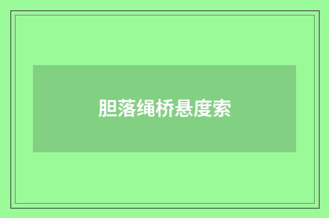 胆落绳桥悬度索