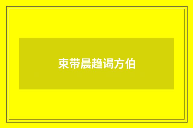 束带晨趋谒方伯