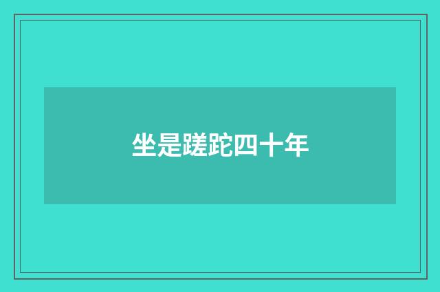 坐是蹉跎四十年