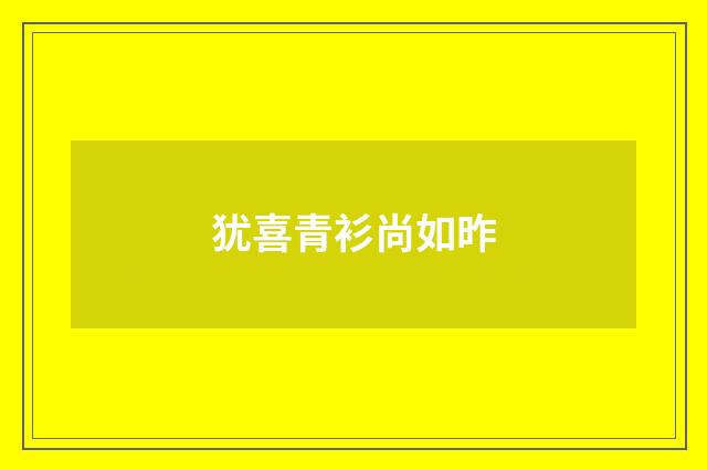 犹喜青衫尚如昨
