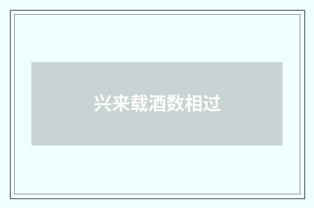 兴来载酒数相过