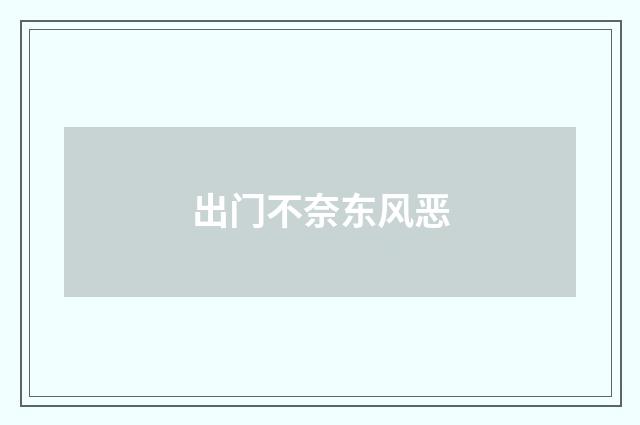 出门不奈东风恶