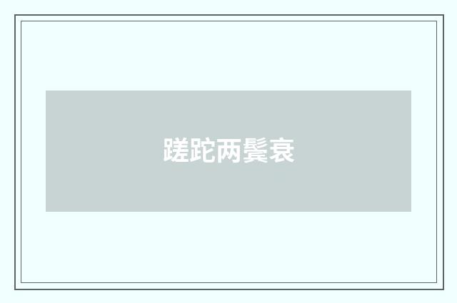 蹉跎两鬓衰