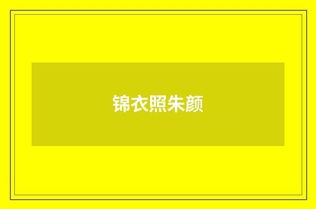 锦衣照朱颜