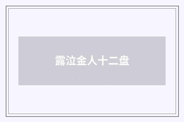 露泣金人十二盘