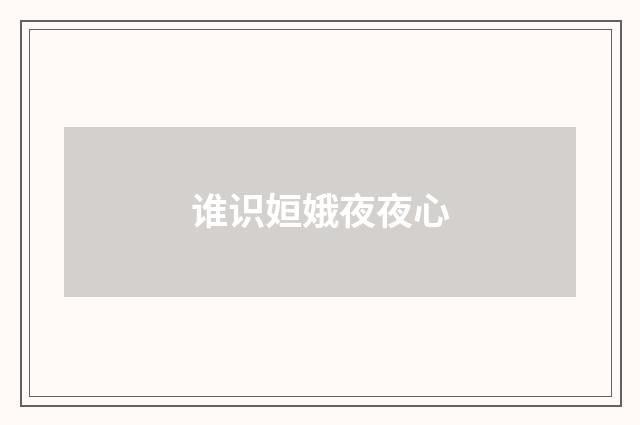 谁识姮娥夜夜心