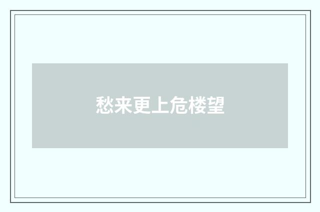 愁来更上危楼望