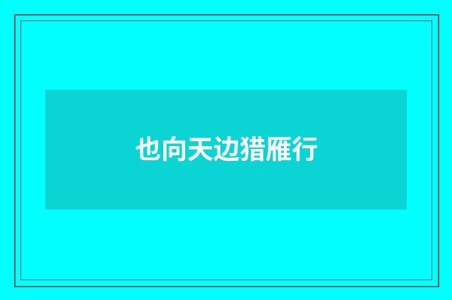 也向天边猎雁行
