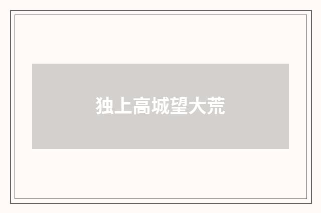 独上高城望大荒