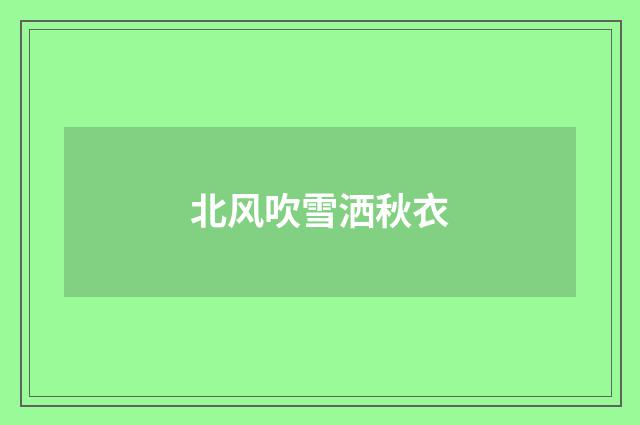 北风吹雪洒秋衣