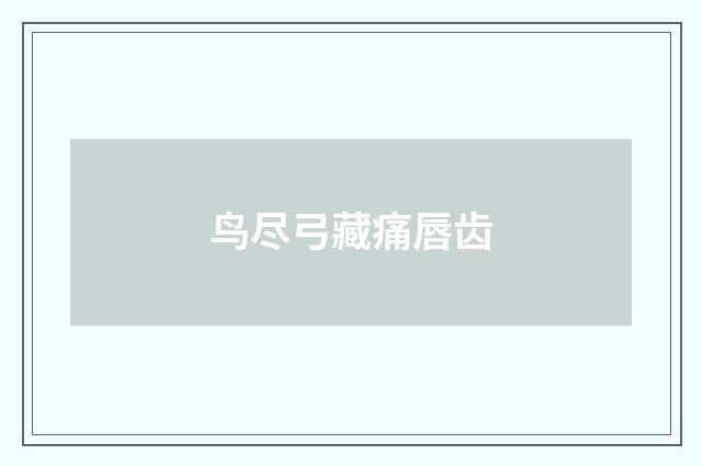 鸟尽弓藏痛唇齿