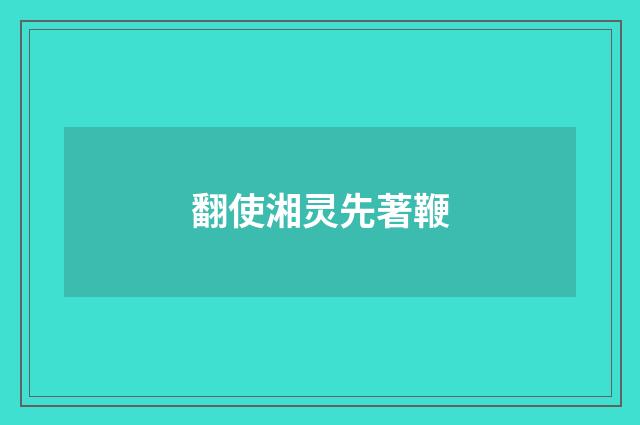翻使湘灵先著鞭