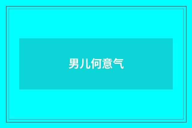 男儿何意气