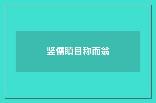 竖儒瞋目称而翁