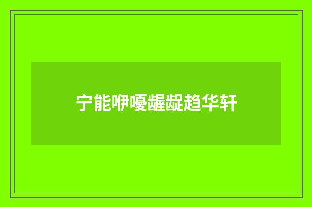 宁能咿嚘龌龊趋华轩