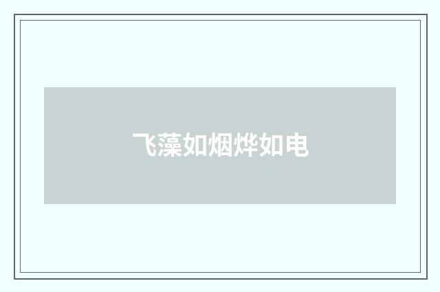 飞藻如烟烨如电