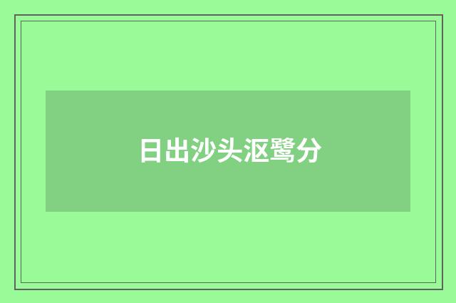 日出沙头沤鹭分