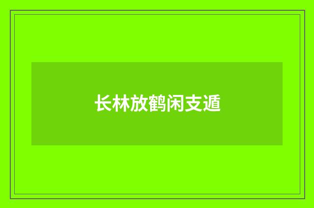 长林放鹤闲支遁