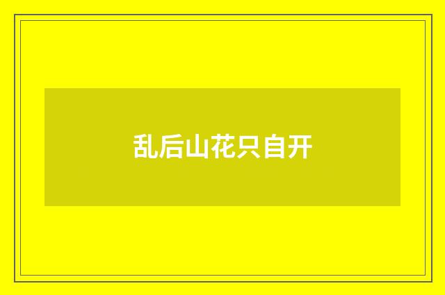 乱后山花只自开