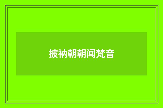 披衲朝朝闻梵音