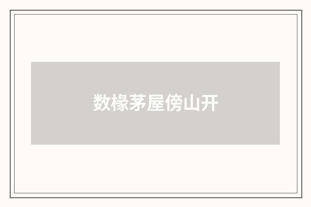 数椽茅屋傍山开
