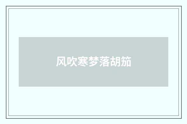 风吹寒梦落胡笳