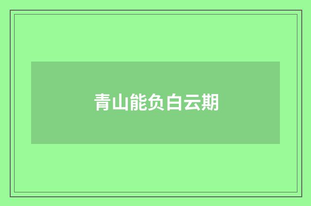 青山能负白云期