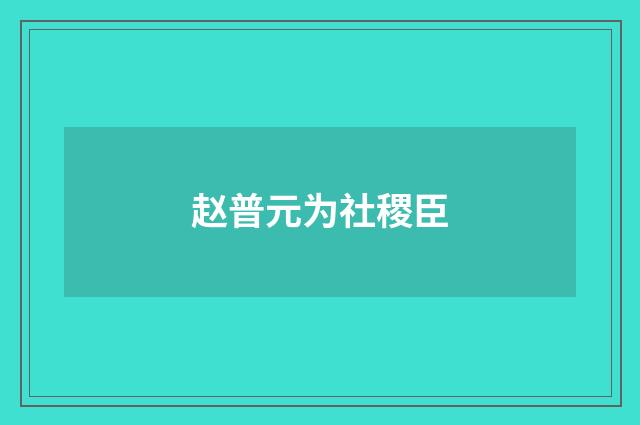 赵普元为社稷臣