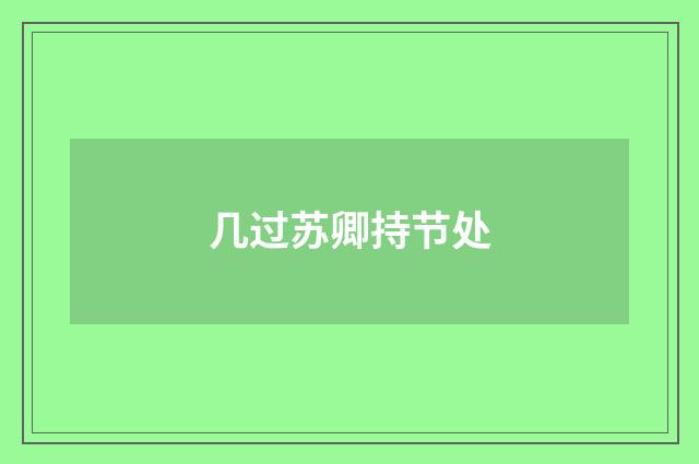几过苏卿持节处