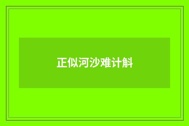 正似河沙难计斛