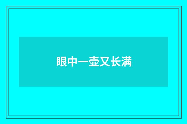眼中一壶又长满