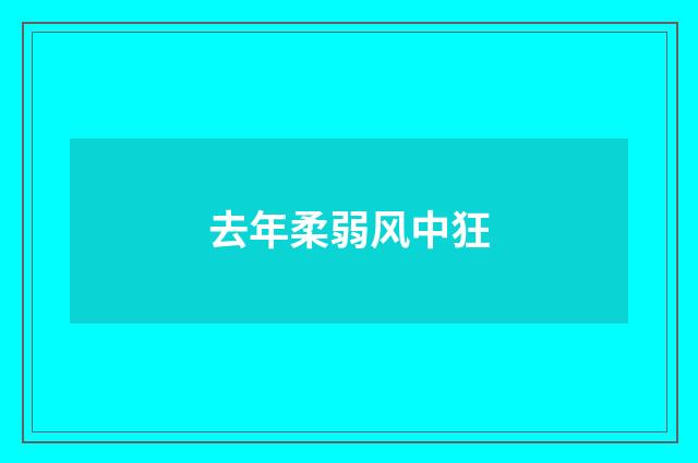 去年柔弱风中狂