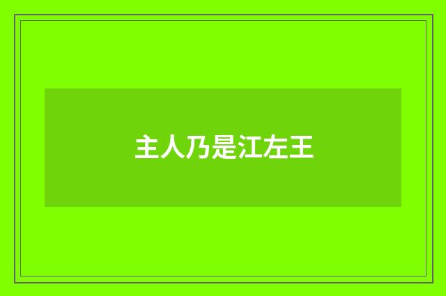 主人乃是江左王