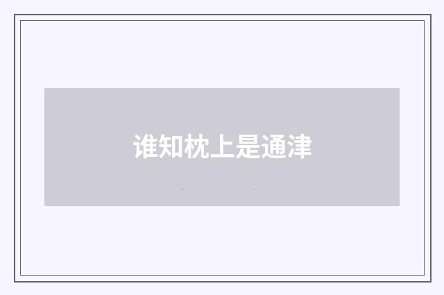 谁知枕上是通津