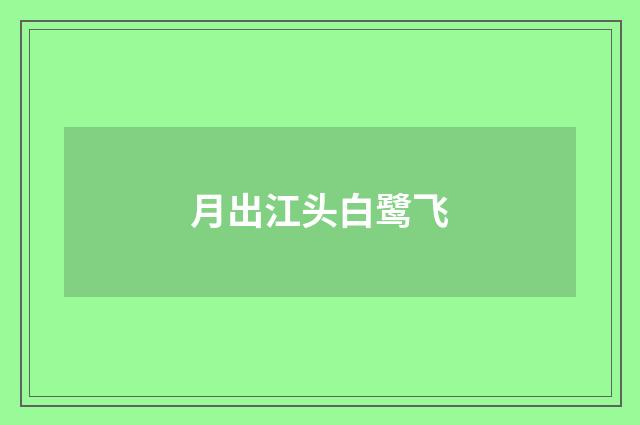 月出江头白鹭飞