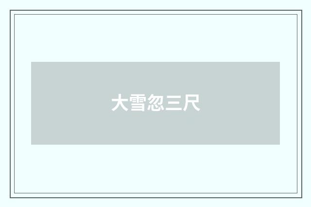 大雪忽三尺