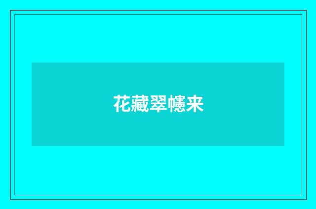 花藏翠幰来