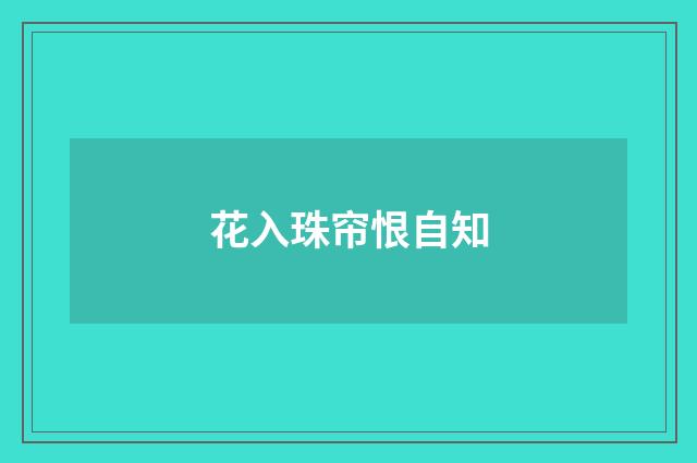花入珠帘恨自知