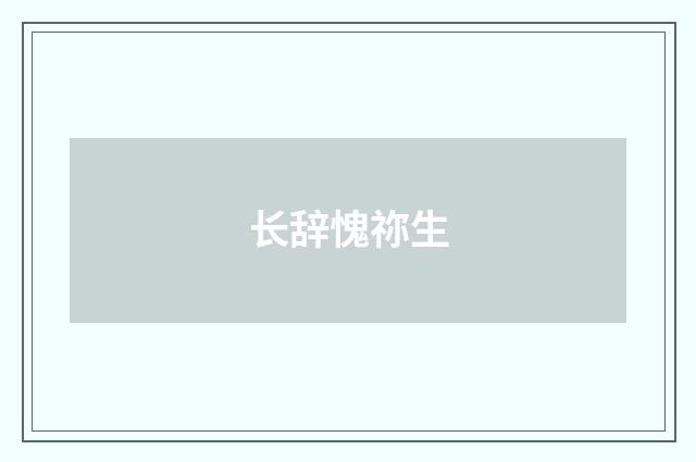 长辞愧祢生