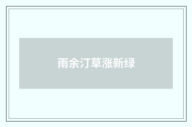 雨余汀草涨新绿